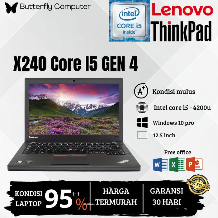 Lenovo thinkpad x240 core i5 gen 4- 8GB- SSD 128-MURAH MERIAH MULUS 4GB  SSD 128GB - Main Image