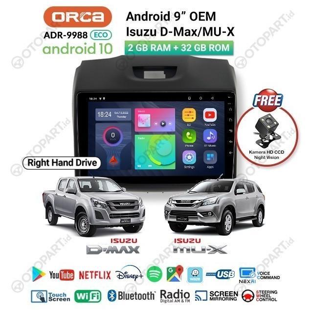 Gambar ** Head Unit TV Android 9" OEM Isuzu MU-X / MUX ORCA RHD ** - ECO RHD dari DROFTRO undefined Tokopedia