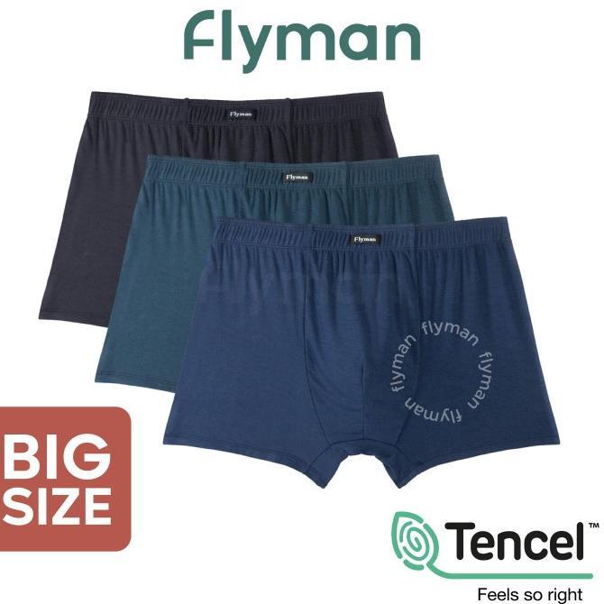 Gambar Flyman Boxer Pria Big Size Tencel Celana Dalam Laki Jumbo Ukuran Besar - XXXL, Navy dari dwi putra cell undefined Tokopedia