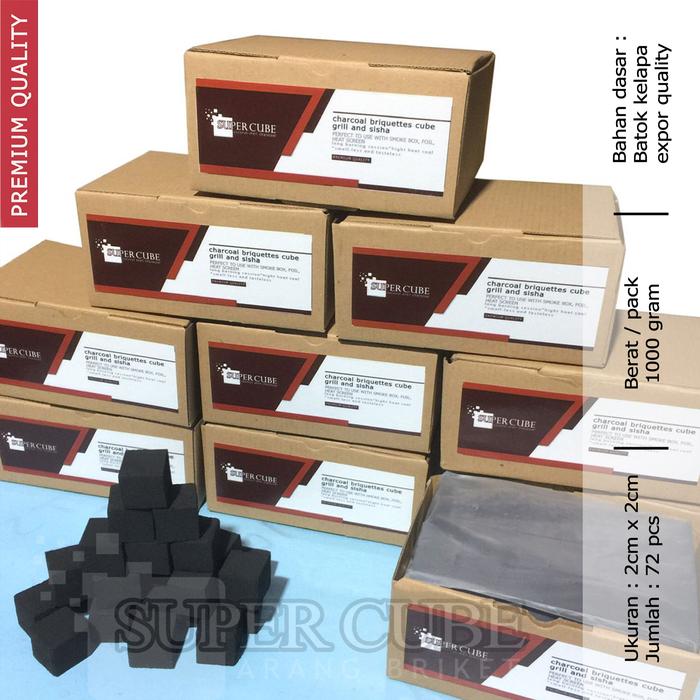 Gambar ARANG BRIKET BATOK KELAPA SUPER CUBE "PREMIUM QUALITY" dari SUPER CUBE-BRIKET undefined Tokopedia