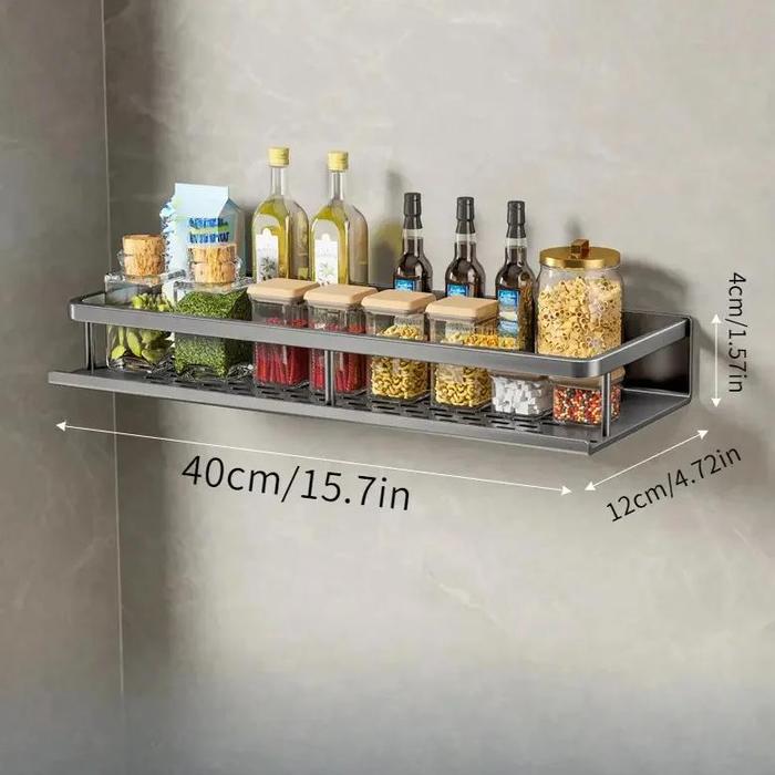 Gambar Spice, Farmhouse Condiment Organizer Cabinet Hanging, Flexible Wall Shelf Kitchen Storage, Perfect for Kitchen Item Storage - 40cm gray dari mexi12STORE undefined Tokopedia