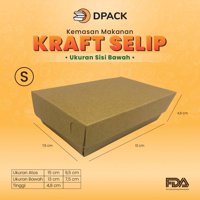 Gambar PAPER LUNCH BOX BAHAN KRAFT / KRAFT FULL LAMINASI SIZE S, M & L - Small dari Dpack Indonesia undefined Tokopedia
