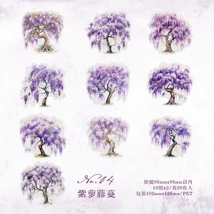 Gambar (7E) sticker transparan motif pohon daun musim autumn summer winter spring leaf tree - D dari Puriciel Shop undefined Tokopedia