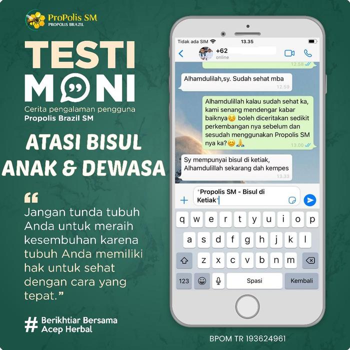 Gambar Obat Bisul Di Pantat Tangan Kaki Leher Ketiak Dan Di Area Kemaluan Pria Dan Wanita Bisul Pada Bayi Anak Herbal Propolis SM Berkualitas dari Berkahluthfi undefined Tokopedia