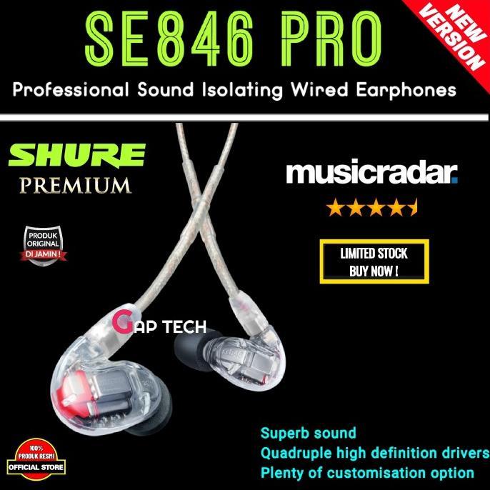 Gambar Shure Se846 Bt1 Sound-Isolating Earphones With Bluetooth And Wired New Stok - SE846 PRO WIRED dari Hazel & hazel undefined Tokopedia
