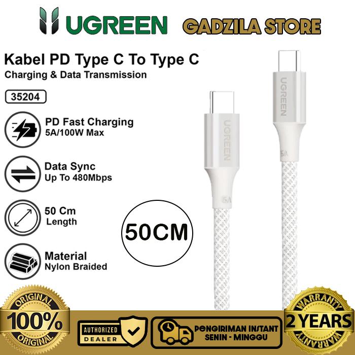 Gambar UGREEN Kabel Data Charger Power Bank Kabel Cas Pendek Type C & Micro USB Fast Charging Untuk PowerBank CCTV Android Oppo Vivo Realme Asus - 35204 CtoC 50CM dari GADZILA STORE undefined Tokopedia