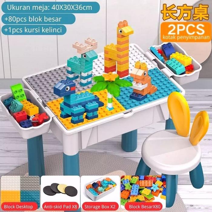 Gambar Set Mainan Blok Bangunan Meja Dan Kursi Building Block Table - Set Kursi dari Toko Pratama Karya undefined Tokopedia