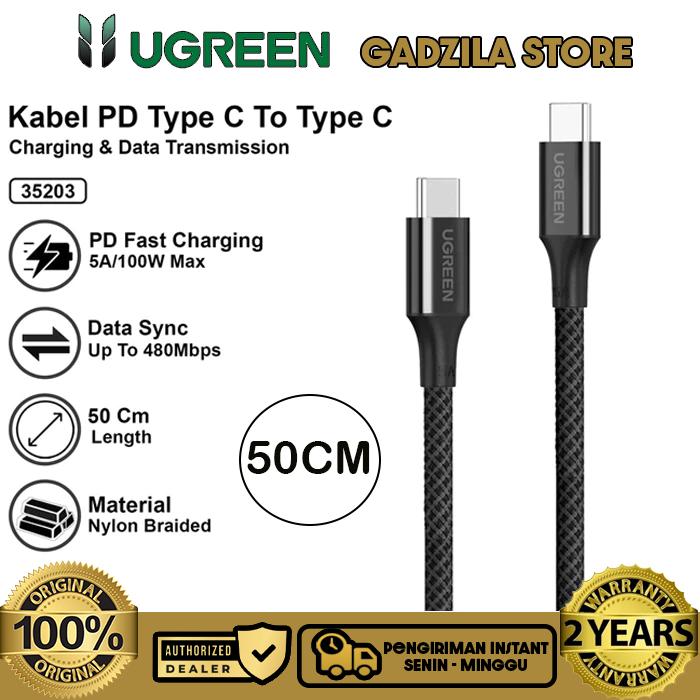 Gambar UGREEN Kabel Data Charger Power Bank Kabel Cas Pendek Type C & Micro USB Fast Charging Untuk PowerBank CCTV Android Oppo Vivo Realme Asus - 35203 CtoC 50CM dari GADZILA STORE undefined Tokopedia