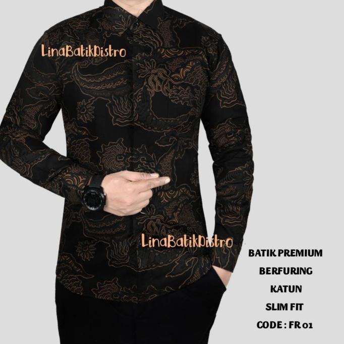 Gambar Promo Baju Kemeja Batik Slim Fit Pria Lengan Panjang Kualitas Mall Lb88 Terlaris - FR 01 FURING, M dari Stock Update undefined Tokopedia