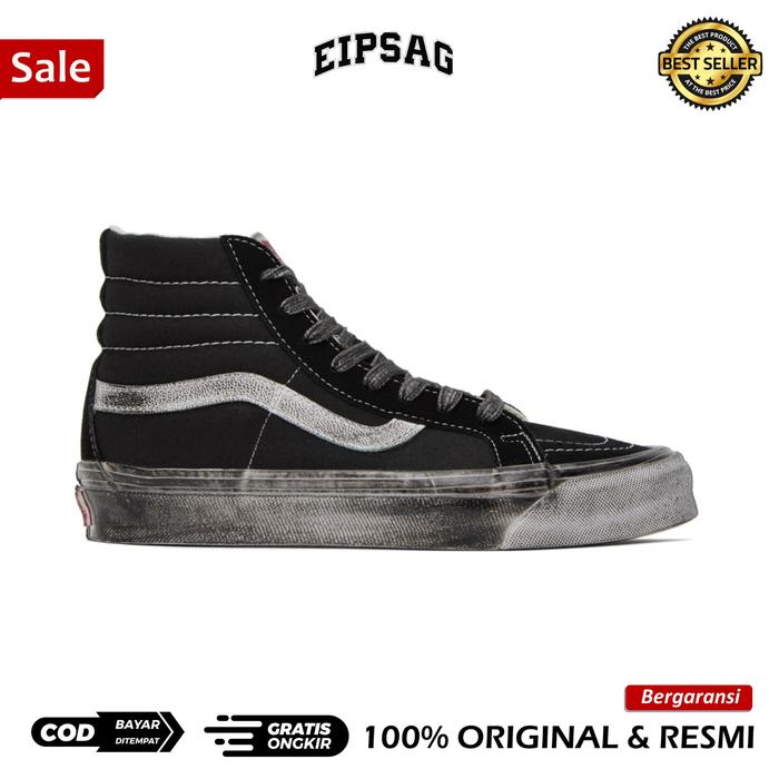 Jual Vans Vault OG SK8-Hi LX Stressed Black White RESMI ORIGINAL