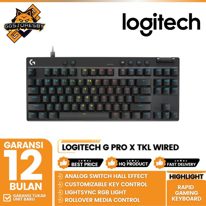 Gambar LOGITECH G PRO X TKL RAPID GAMING KEYBOARD WIRED USB-C RGB - Black dari GGSTORESBY undefined Tokopedia