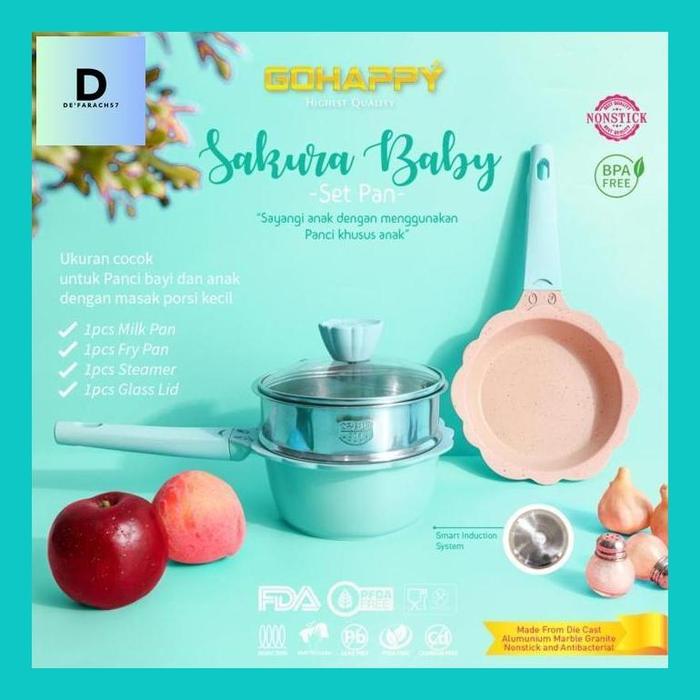 Gambar DE'F** PANCI MPASI BABY SET LENGKAP DENGAN STEAMER ORIGINAL GOHAPPY WAJAN SET BAYI ANAK BALITA HIGH QUALITY DIECAST TECHNOLOGY - Tosca dari De'Farach57 undefined Tokopedia