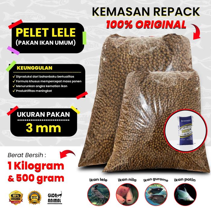 Gambar PELET IKAN LELE GURAMI NILA pakan ikan pelet apung ikan air tawar - 3MM, 500GRAM dari GLOBAL ANIMAL undefined Tokopedia