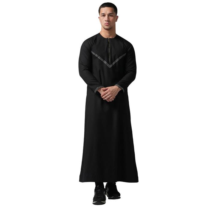 Gambar Jubah Slimfit anti UV Modern Simple Elegant Thobe Gamis Premium Lengan Panjang - Ghazi series - BLACK, S dari Bukhori Muslimwear undefined Tokopedia