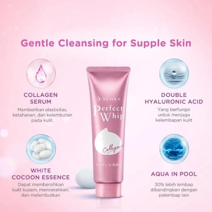 Gambar SENKA Perfect Whip Bundle Set isi 2pcs Collagen-in Anti Aging Facial Foam 50gr - Sabun Pencuci Muka Pembersih Wajah Facial Wash Senka - 1pcs 50gr dari rose.beautyshop undefined Tokopedia