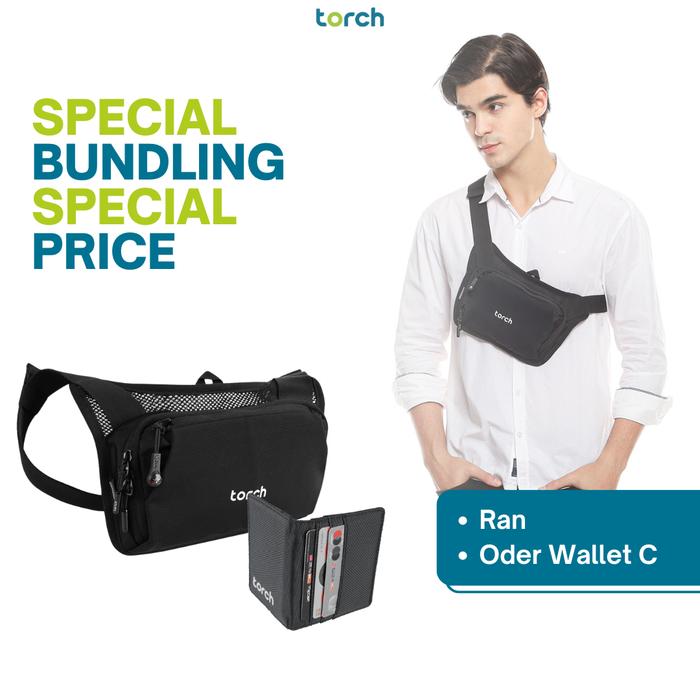 Gambar Torch Ran Sling Bag Tas Lari Olahraga Jogging Running Pria Wanita Ringan Simpel Kecil - Hitam + Oder C dari Torch.id undefined Tokopedia