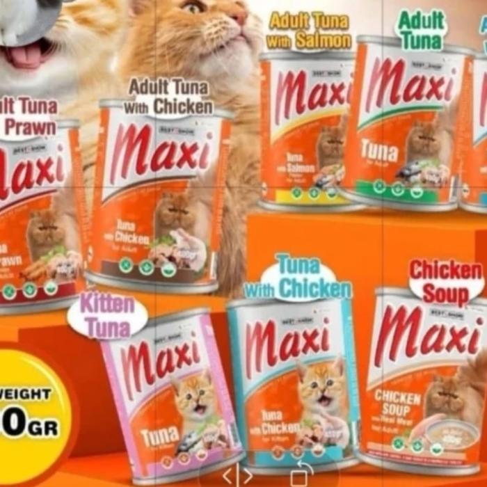 Gambar MAXI WET CAT FOOD 400 GR MAKANAN BASAH KUCING ALL VARIAN - Adlt Slmn Tuna dari haagen petstore undefined Tokopedia