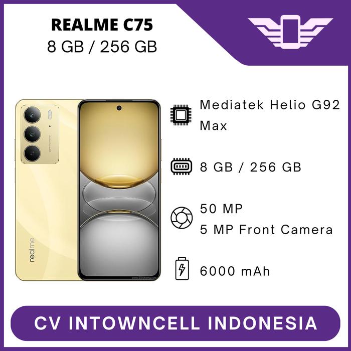 Gambar REALME C75 8/256GB GARANSI RESMI - Hitam dari CV. INTOWNCELL INDONESIA undefined Tokopedia