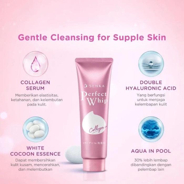 Gambar SENKA Perfect Whip Collagen-in Anti Aging Facial Foam 50/120gr - Sabun Pencuci Muka Pembersih Wajah - Facial Wash Collagen Senka - 50 gr dari rose.beautyshop undefined Tokopedia