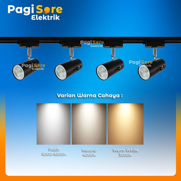 Jual Paket Lampu Rell Track 1 Set isi 4 Spotlight LED Sorot Rel 2 Meter ...