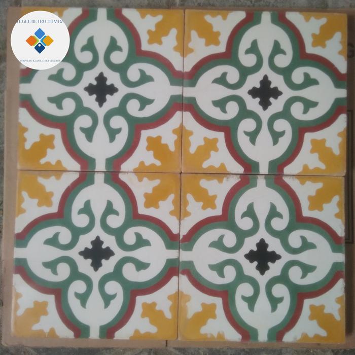 Gambar Tegel Motif Java Mini 20x20cm Ubin Tekel Lantai Keramik Pendopo Joglo - Kuning dari Tegel Retro Jepara undefined Tokopedia