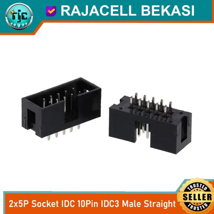 Gambar Socket IDC 2x5 10pin JTAG soket IDC3-10P 2.54mm Male Female Connector - Male Lurus dari Arduino Store undefined Tokopedia