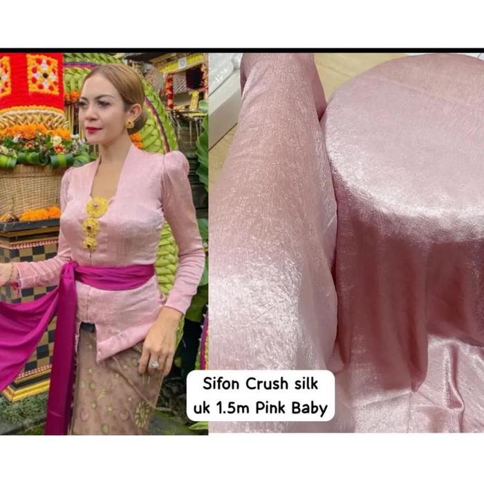 Gambar KAIN KEBAYA SIFON CRUSH SILKY//BAHAN KEBAYA - Merah maroon, 1kby dari anomancollection undefined 5 Tokopedia