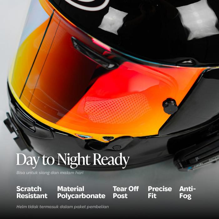 Gambar GMA Flat Visor IRIDIUM PHOTOCHROMIC Arai RX7X Astro GX VAS-V Aftermarket - RED dari Juragan Helm undefined Tokopedia