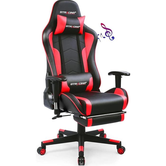 Jual GTRACING Gaming Chair with Footrest Speakers Video Game Chair