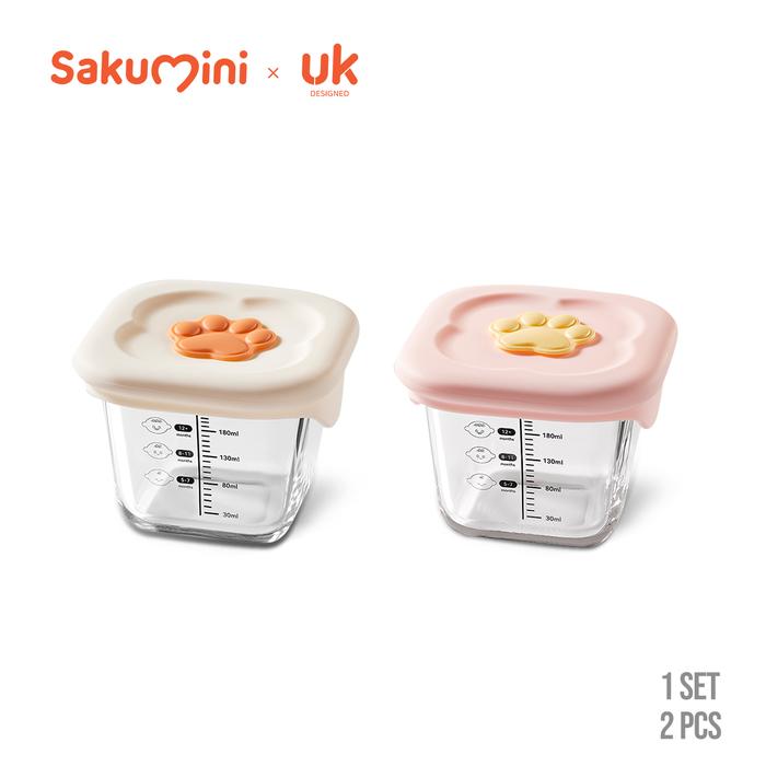 Gambar Sakumini Food Container Glass Jar Bowl Tempat Makan Wadah Gelas Kaca Mpasi Bayi - Saku Pink 2pcs dari Sakumini Collection undefined Tokopedia