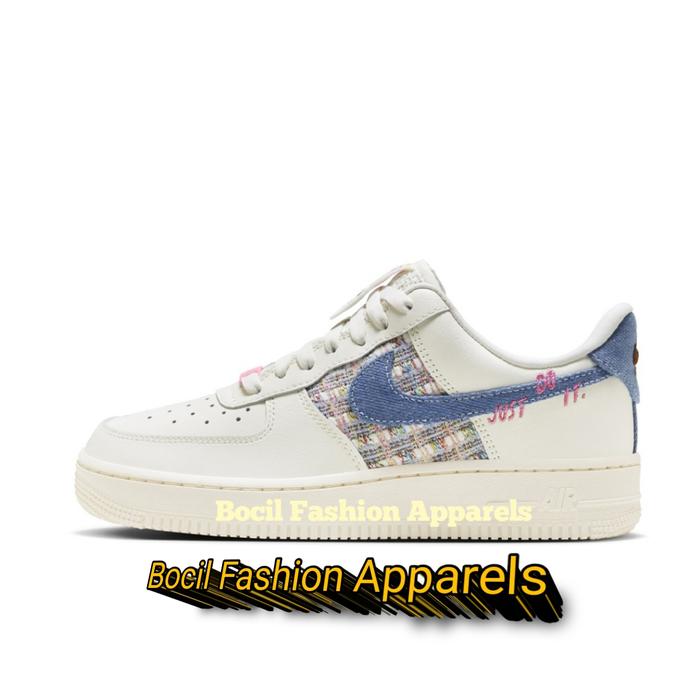 Jual Sepatu Nike Air Force 0'7 Low Denim Swoosh Boucle White