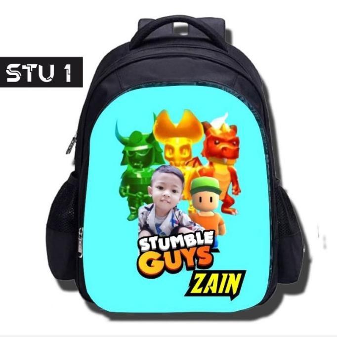 Gambar Tas Ransel Sekolah Anak Karakter Stumble Guys Free Cetak Nama & photo - STU 1, ANAK PAUD&TK dari khreen shop undefined Tokopedia
