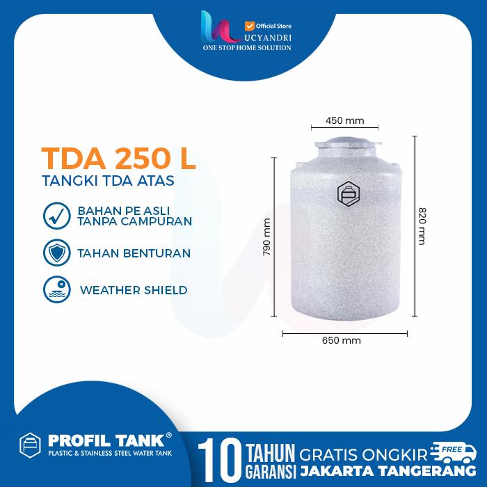 Gambar Toren Air Profiltank TDA 250 L Tandon Tangki Air Profil Tank Plastik - White Classic dari Lucyandri Home Solution undefined Tokopedia