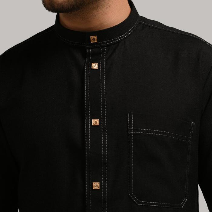 Gambar Jubah Slimfit Anti UV Modern Thobe Premium Quality Gamis Lengan Pendek Simple Elegant   - Royan Series - BLACK, S dari Bukhori Muslimwear undefined Tokopedia