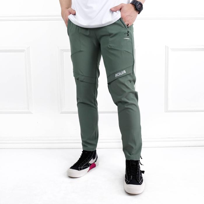 Gambar Celana Training Pria ARMR Celana Panjang  Olahraga Gym Jogging Slim Fit #CA188 - Hijau, 2XL dari BrandedPlus undefined Tokopedia