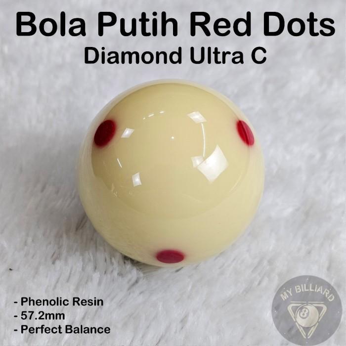 Gambar Bola Putih Billiard Merk Diamond Ultra-C 57.2Mm 9Ft Titik Merah - White Billiard Balls Red Dots 9 Feet 2 1/4" New 100 % Original dari YAPATAR 55 undefined Tokopedia