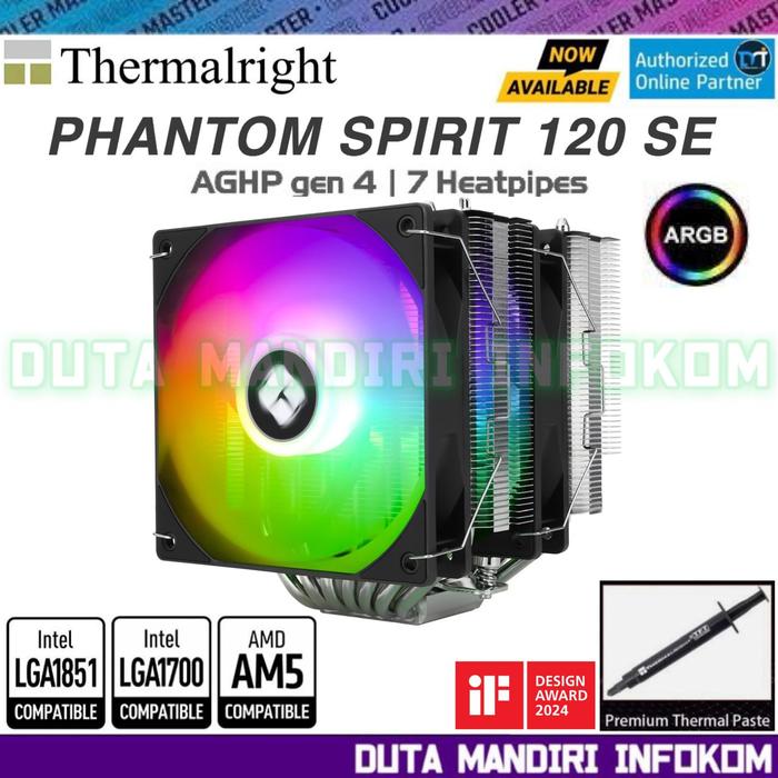 Gambar ThermalRight Phantom Spirit 120 SE I ARGB - Dual Tower Air CPU Cooler - ARGB Edition dari Duta Mandiri Infokom undefined Tokopedia