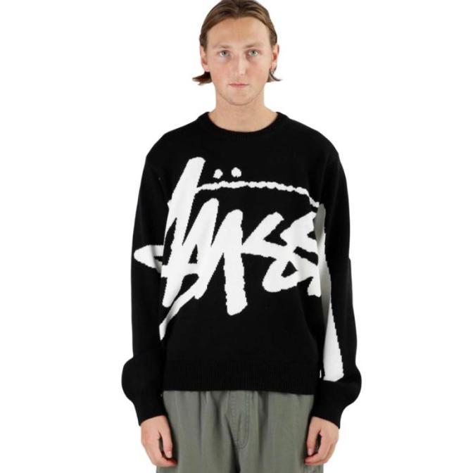 Jual STUSSY Stock Premium Knit Black Sweater - ORI - L - Kota