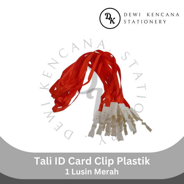 Gambar Tali Id Card Lanyard Model Clip 1 Lusin 12 pcs - Merah dari ATKDewikencana undefined Tokopedia