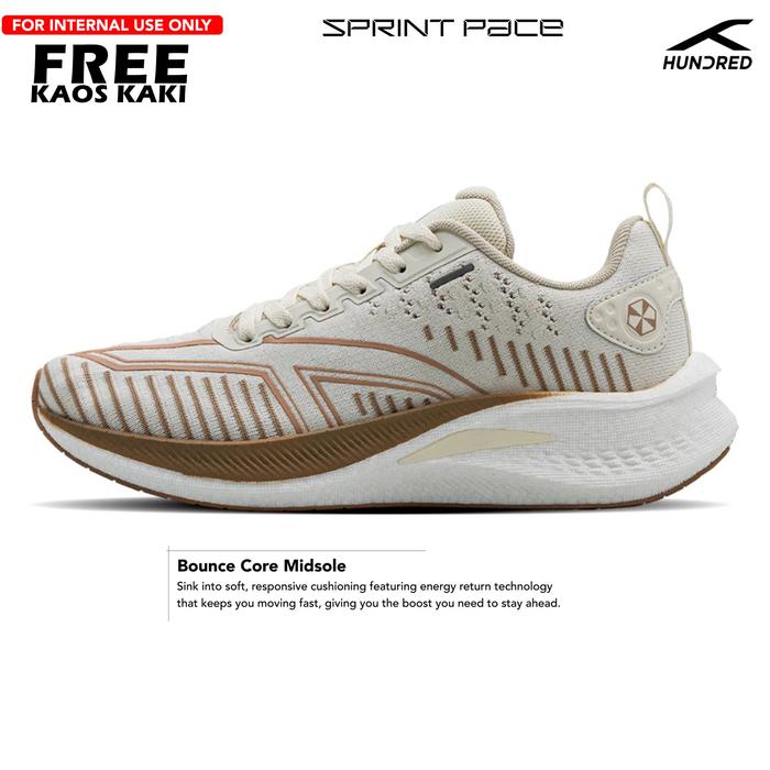 Gambar Sepatu Running Hundred Sprint Pace Support Plate Sepatu Lari Long Run Hundred Sprint Pace - Beige Peach Puf, 39 dari Leond Sports undefined Tokopedia