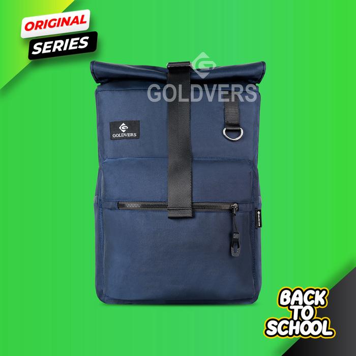 Gambar Tas Ransel Backpack Rolltop Laptop Pria Wanita-GOLDVERS - Biru dari goldvers undefined Tokopedia