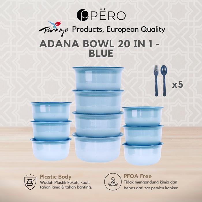 Gambar [BEST DEAL] Pero Adana Food Storage Bowl Container With Spoon and Fork Set of 20 / Tempat Makan Mangkok Plastik dengan Sendok dan Garpu - Rosegold dari Pero Indonesia undefined 4 Tokopedia