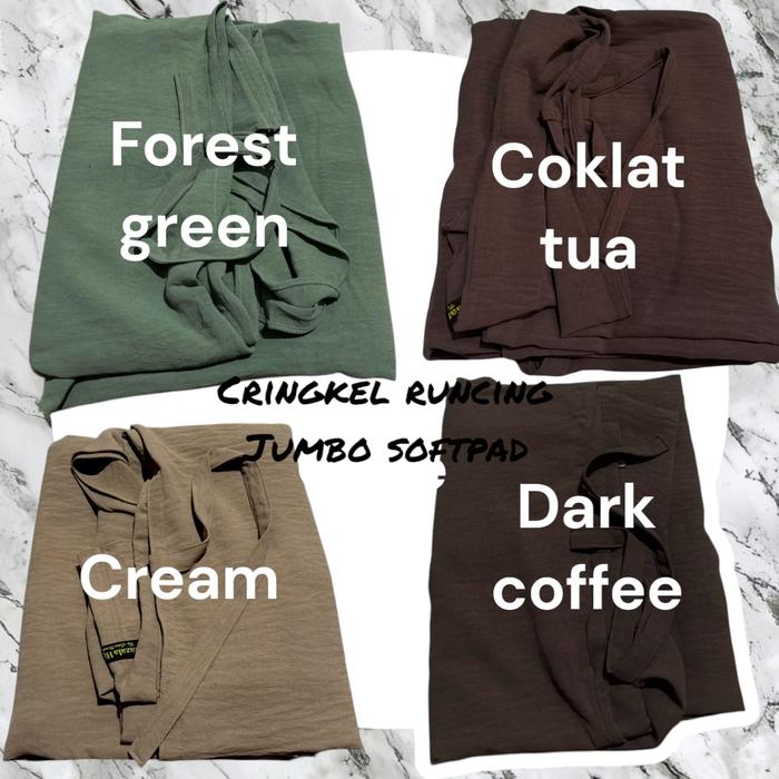 Gambar TALI JUMBO NONPAD Model Pinguin Lancip khimar,hijab syari Bahan Crinkle Air Flow Premium - Cream dari Gazala hijab undefined Tokopedia