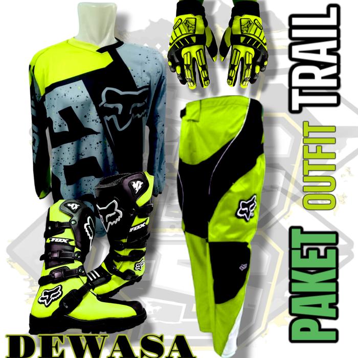 Gambar setelan cross satu set perlengkapan motocross trabas trail adventure - motif 1, M dari SS Racing Wear undefined 4 Tokopedia