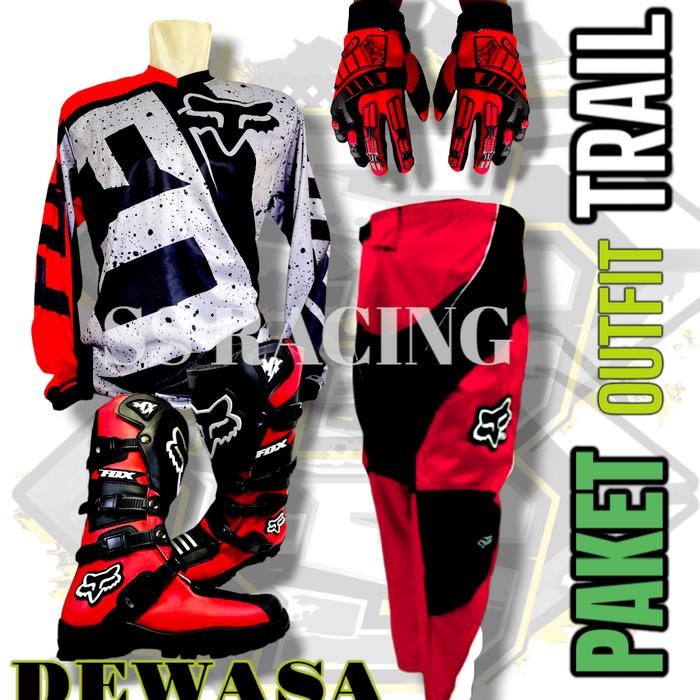 Gambar setelan cross satu set perlengkapan motocross trabas trail adventure - motif 1, M dari SS Racing Wear undefined 5 Tokopedia