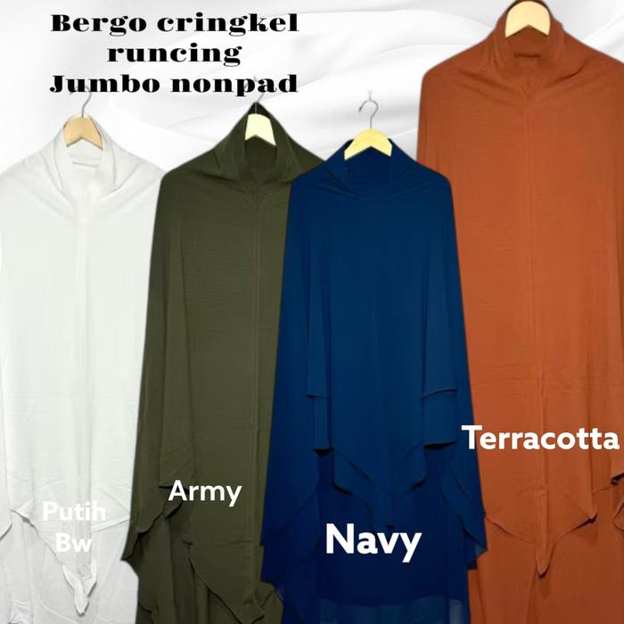 Gambar Khimar JUMBO NONPAD Bahan Crinkle Air Flow - nevy dari Gazala hijab undefined Tokopedia