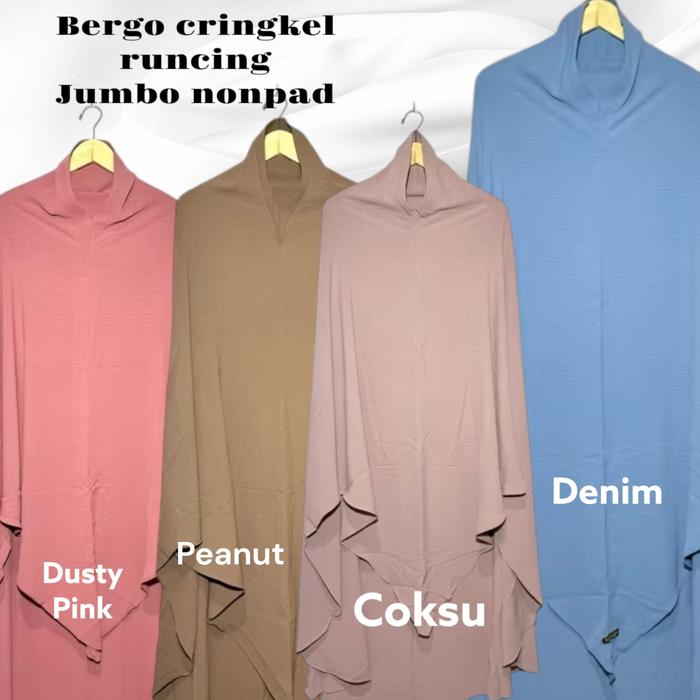 Gambar Khimar JUMBO NONPAD Bahan Crinkle Air Flow - coksu dari Gazala hijab undefined Tokopedia