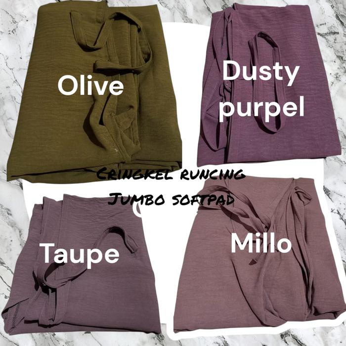 Gambar TALI JUMBO NONPAD Model Pinguin Lancip khimar,hijab syari Bahan Crinkle Air Flow Premium - olive dari Gazala hijab undefined Tokopedia