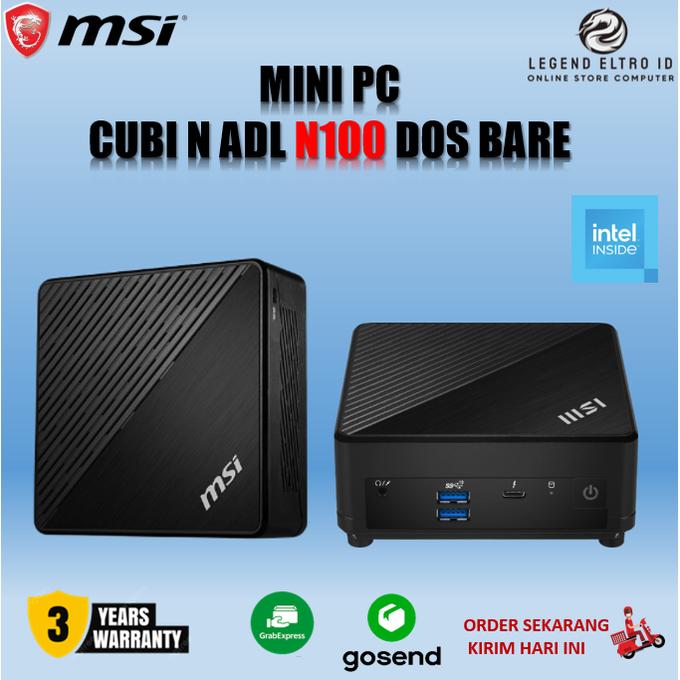 Gambar MSI MINI PC CUBI N ADL N100 DOS BARE Intel Processor N100 3.40 GHz 1x M.2 SSD 1x DDR4 16GB - BARE dari LEGEND.ELTRO.ID undefined Tokopedia