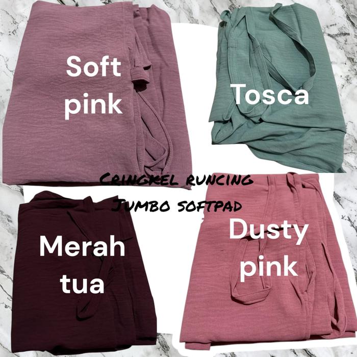 Gambar TALI JUMBO NONPAD Model Pinguin Lancip khimar,hijab syari Bahan Crinkle Air Flow Premium - merah tua dari Gazala hijab undefined Tokopedia